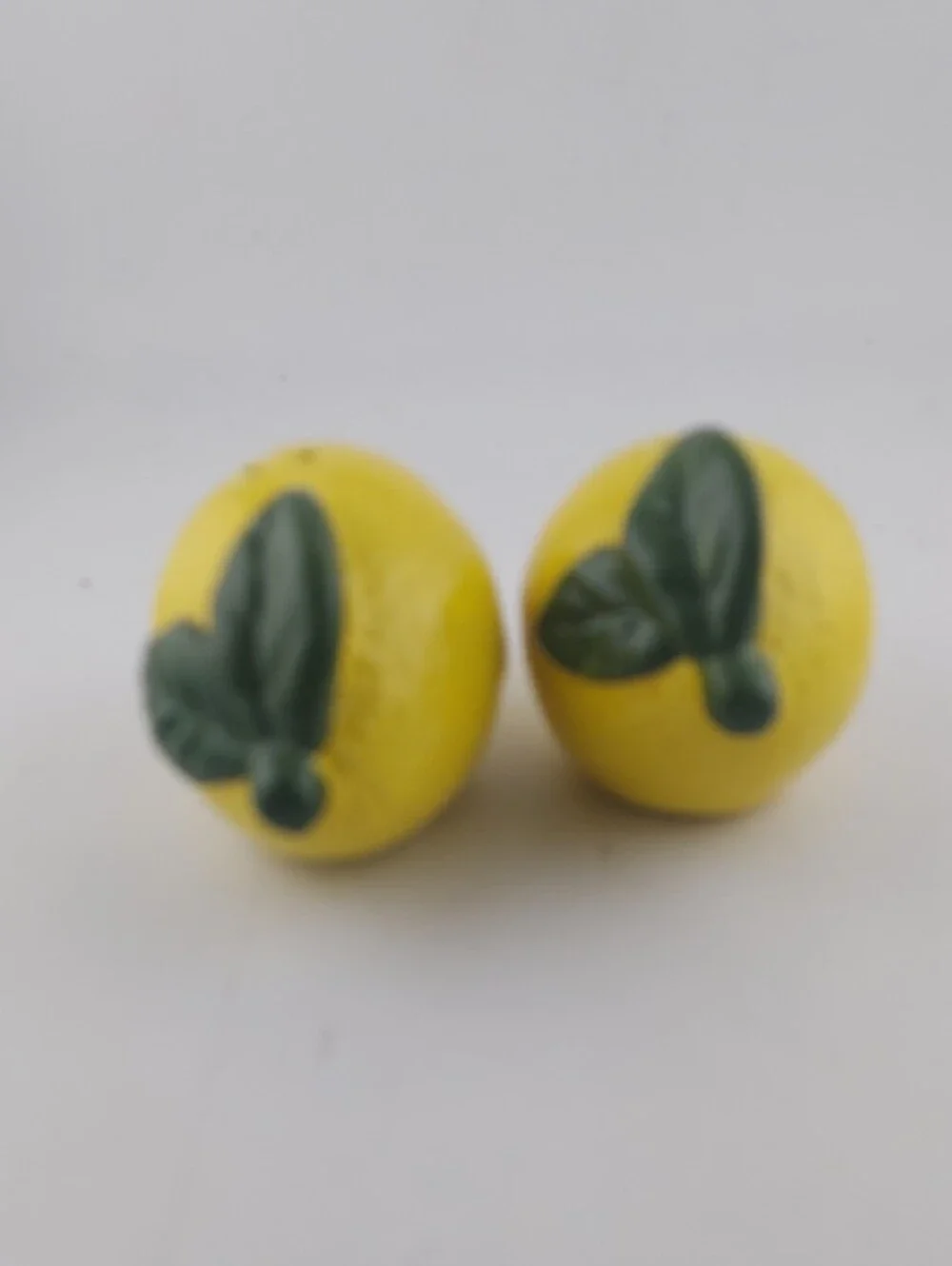 Bright Yellow Ceramic Lemon Salt and Pepper Shaker Set by